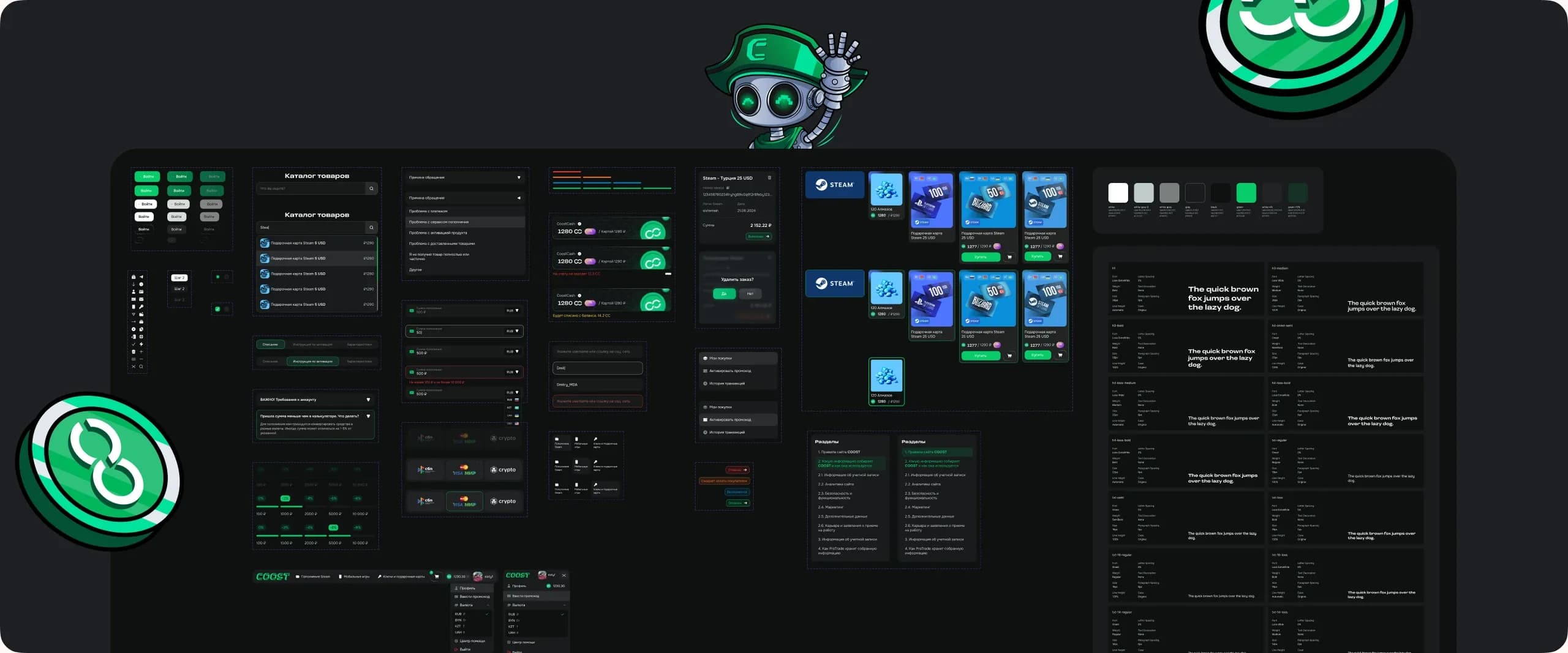 Административная панель Coost